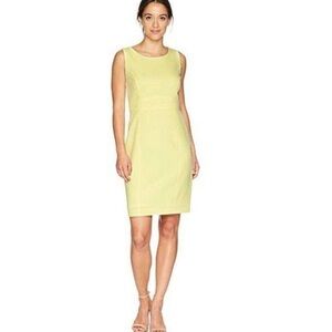 Kasper daffodil yellow floral print sheath dress sz 10 NEW with tags $98 spring